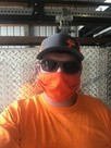 Orange face covering