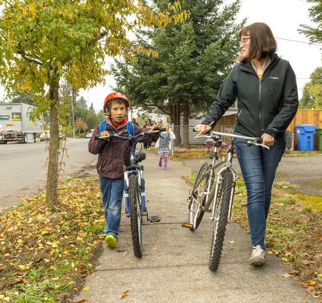 Walking bicycles child safe routes