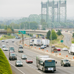 Vehicles on freeway