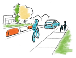 Bicyclist Traveling Along N Lombard