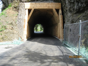 The Oneonta Tunnel with new timber lining. 