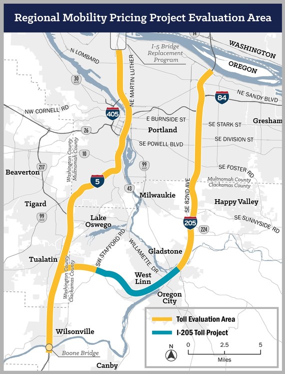 The Regional Mobility Pricing Project study area.