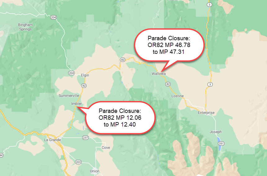 Parade Closures on OR82 for 4th of July