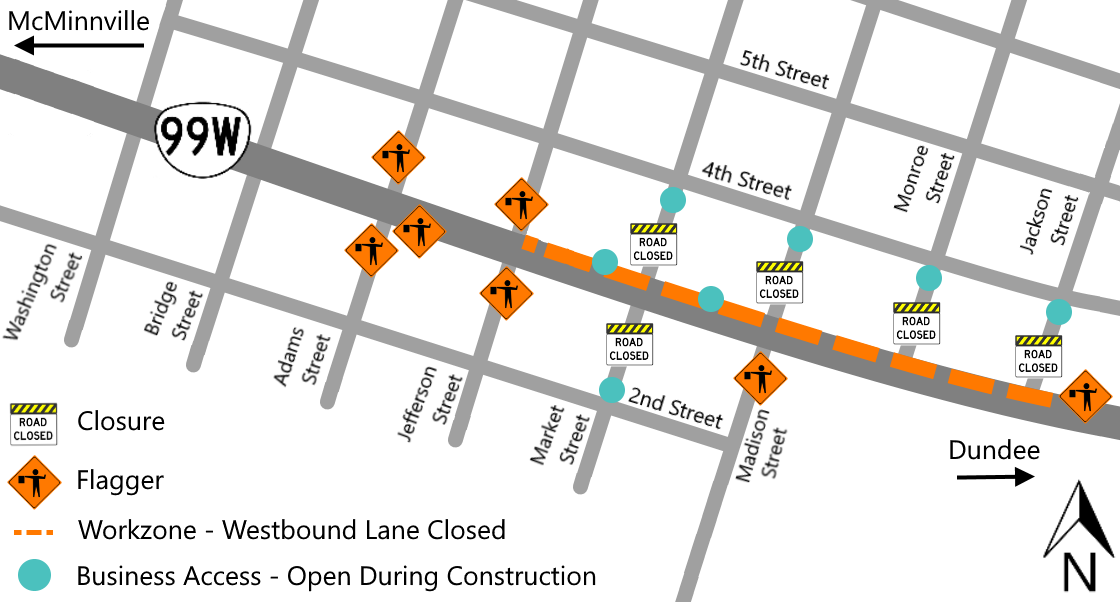 lane closure map