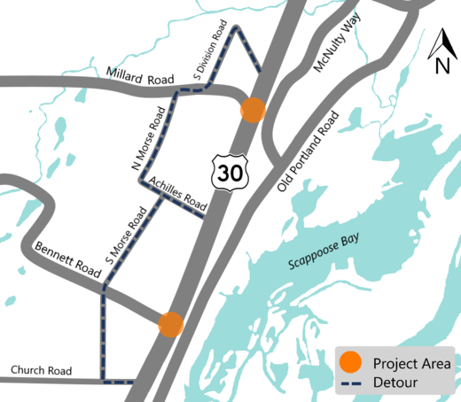 Project and Detour Map