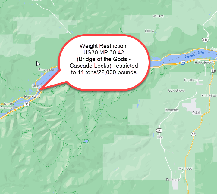 US30 MP 30.42 (Bridge of the Gods - Cascade Locks)