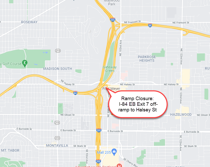 I-84 EB Exit 7 off-ramp to Halsey St