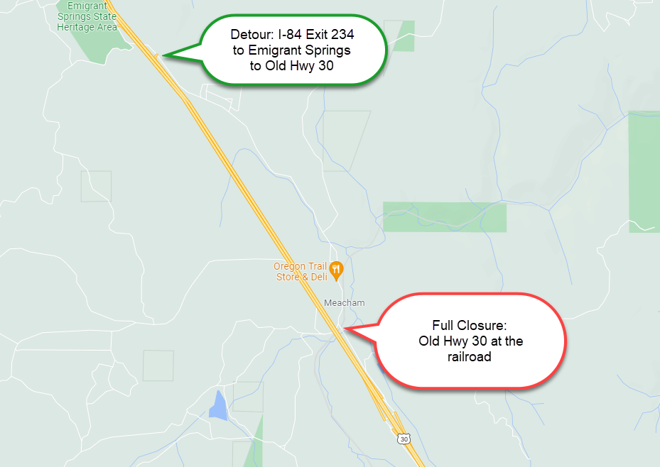I-84 EB & WB Exit 238 on- and off-ramps to-from Old Hwy 30