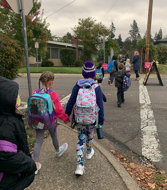 Green students walk roll safe routes