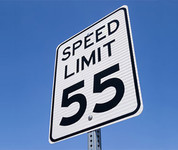 Sign: "SPEED LIMIT 55"