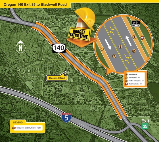 graphic for OR 140 Exit 35 to Blackwell Road improvements