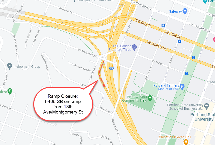 I-405 SB on-ramp from 13th Ave-Montgomery St
