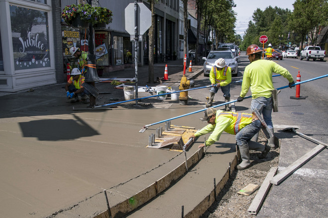 ADA curb ramp install in Independence