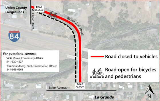 Map for 2nd Street closure.