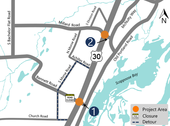 Portland road closures map