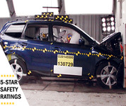 5-Star Safety Ratings. Image: crash test car.