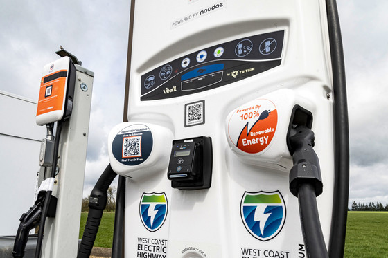 EV charger on the west coast electric highway