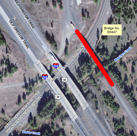 Meacham Bridge project location map.