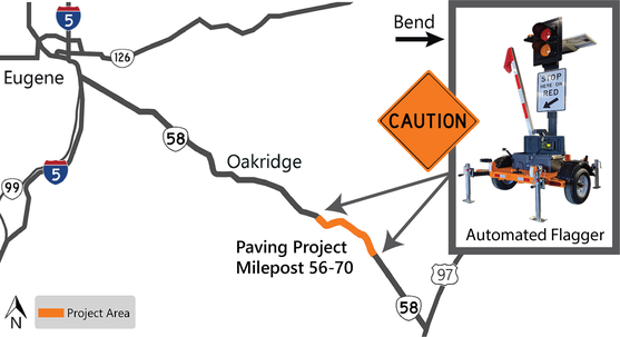 Project Area and Automated Flagger Caution