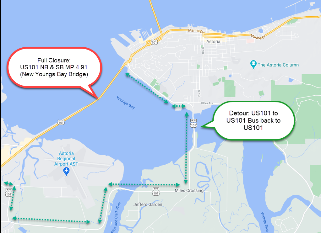 US101 New Young's Bay Bridge Closure