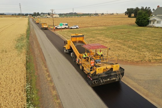 ODOT chip seal paving project in Stayton 