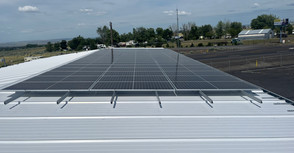 Solar panels on the roof of the ODOT Maintenance Facility in Hermiston, Oregon