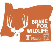 Brake for wildlife. Deer on Oregon outline.
