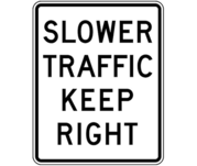 Regulatory sign: Slower traffic keep right