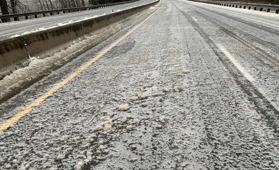 I-84 road surface up close