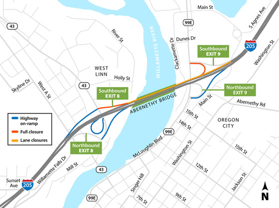 I-205 Improvements Project Map