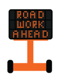 Road Work Ahead Digital Sign