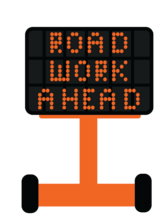 Road Work Ahead Portable Sign Icon