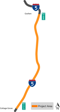 Project Area Map- I-5 Goshen to Cottage Grove