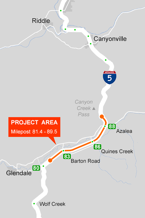 Project map: I-5 Azalea to Glendale