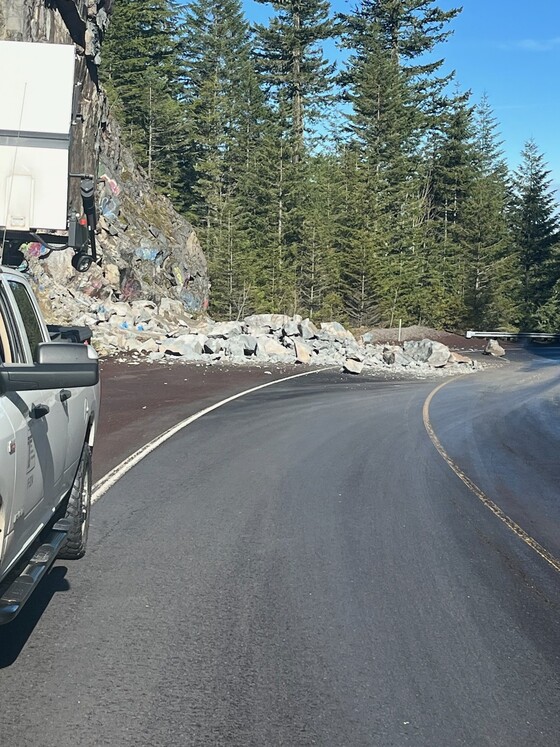 We are doing repairs the week of May 15 on this rock slide on OR 58.