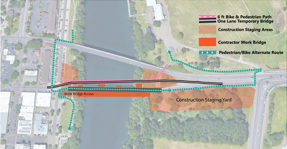 Stage 1 Construction Map with Pedestrian Route