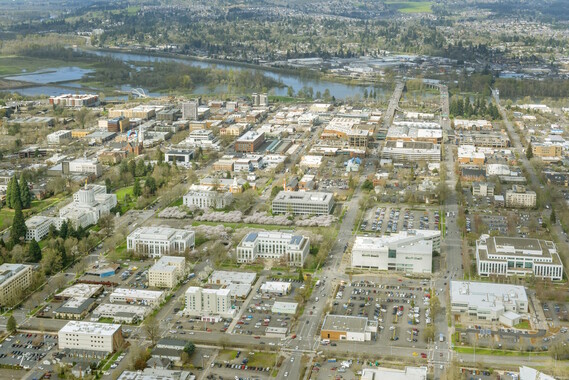 Aerial view of downtown Salem