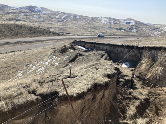 Slide along I-84 eastbound at milepost 359.