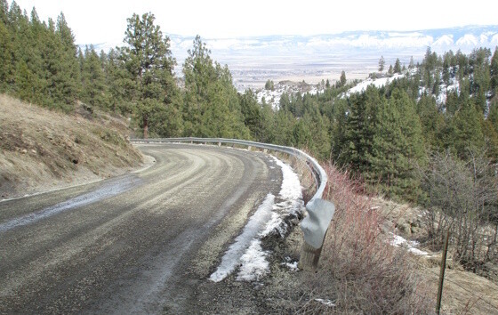 Morgan Lake Road looking downhill.