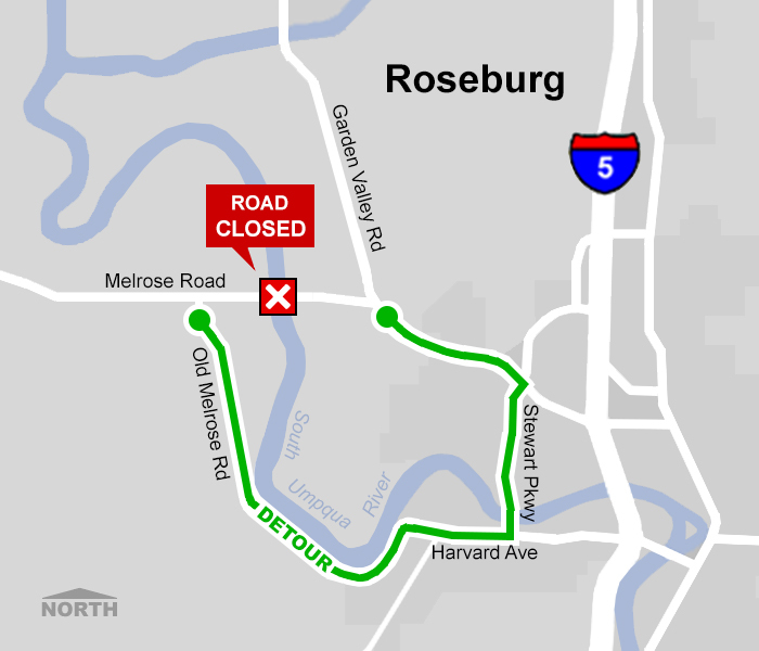 Melrose Road detour
