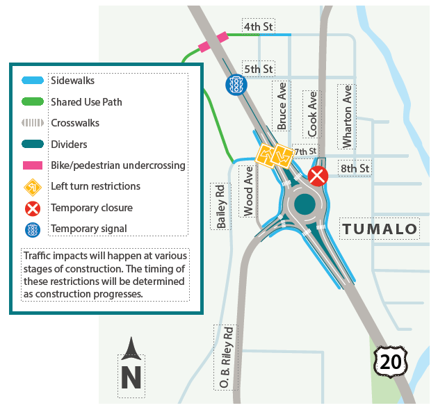 U.S. 20 Tumalo to Cooley Road Detour Map for Cook Avenue Closure