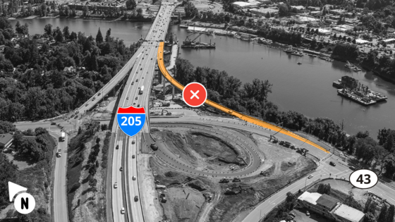 I-205 NB OR 43 On-Ramp to NB I-205 Closure