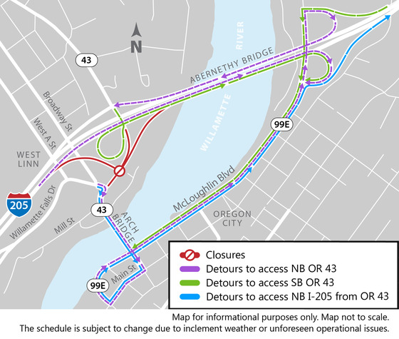 Upcoming Closures on OR 43 & Northbound I-205 Exit 8 Begin Tomorrow ...