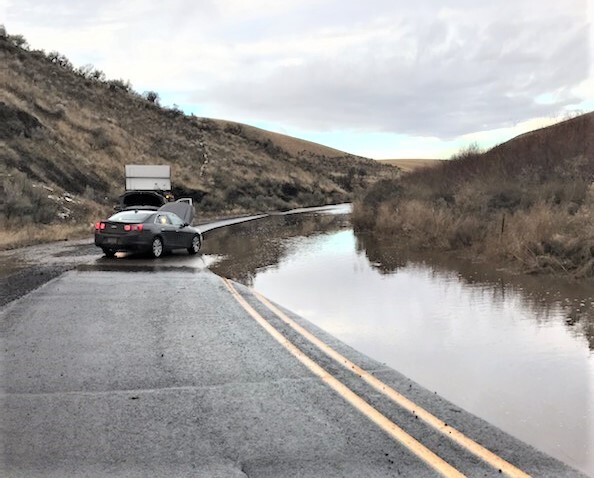 Spring flooding on OR 37.