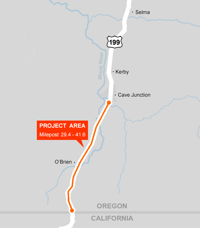 Project Map: Cave Junction to California border