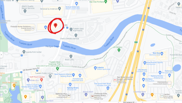 Map image of new CCD Portland Metro Office Location