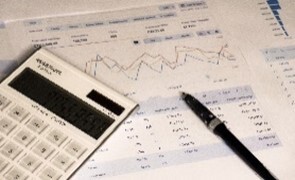 Calculator with pen and paper