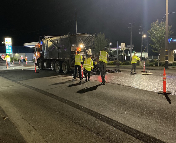 photo showing construction on U.S. 30