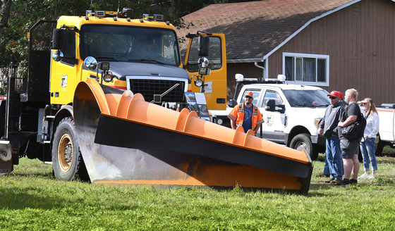 Student sitting in snowplow