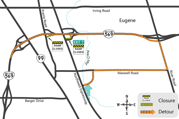 Closures this week impacting Beltline, OR 126 and I-105